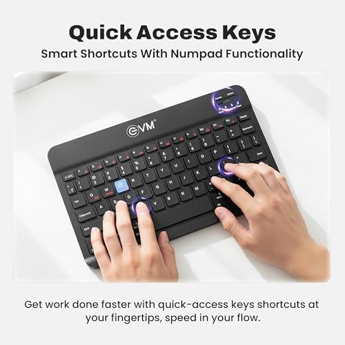 EVM Bluetooth Wireless Keyboard | Multi-Device Support | Slim Portable Type-C Rechargeable | for Windows Mac Android iPad Laptop Phone | 1 Year Warranty (WLKM) - Image 4