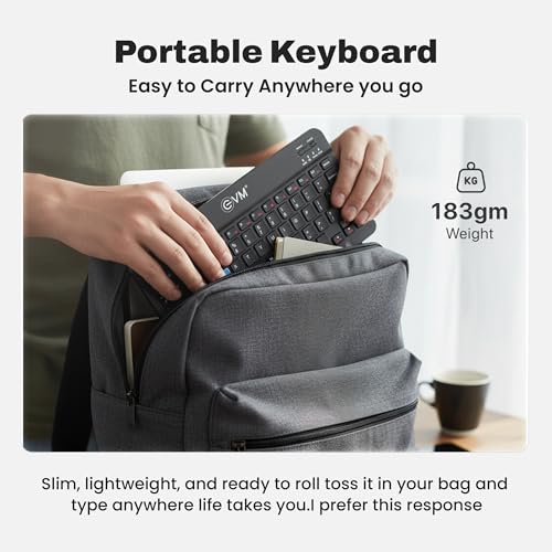 EVM Bluetooth Wireless Keyboard | Multi-Device Support | Slim Portable Type-C Rechargeable | for Windows Mac Android iPad Laptop Phone | 1 Year Warranty (WLKM) - Image 5
