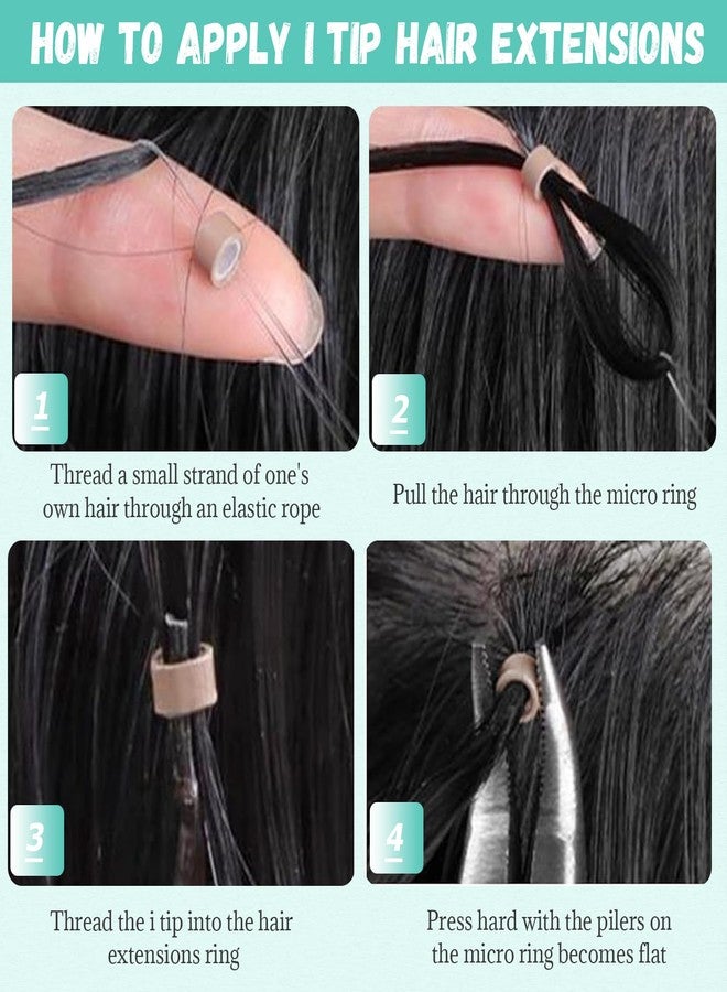 Ubetta I Tip Hair Extensions Human Hair, Kinky Curly Natural Black Hair Extensions Real Human Hair i Tips Pre Bonded Keratin Cold Fusion I tip Extension for 3C 4A Hair Black Women 100 Strands 18 Inch Grams - Image 5