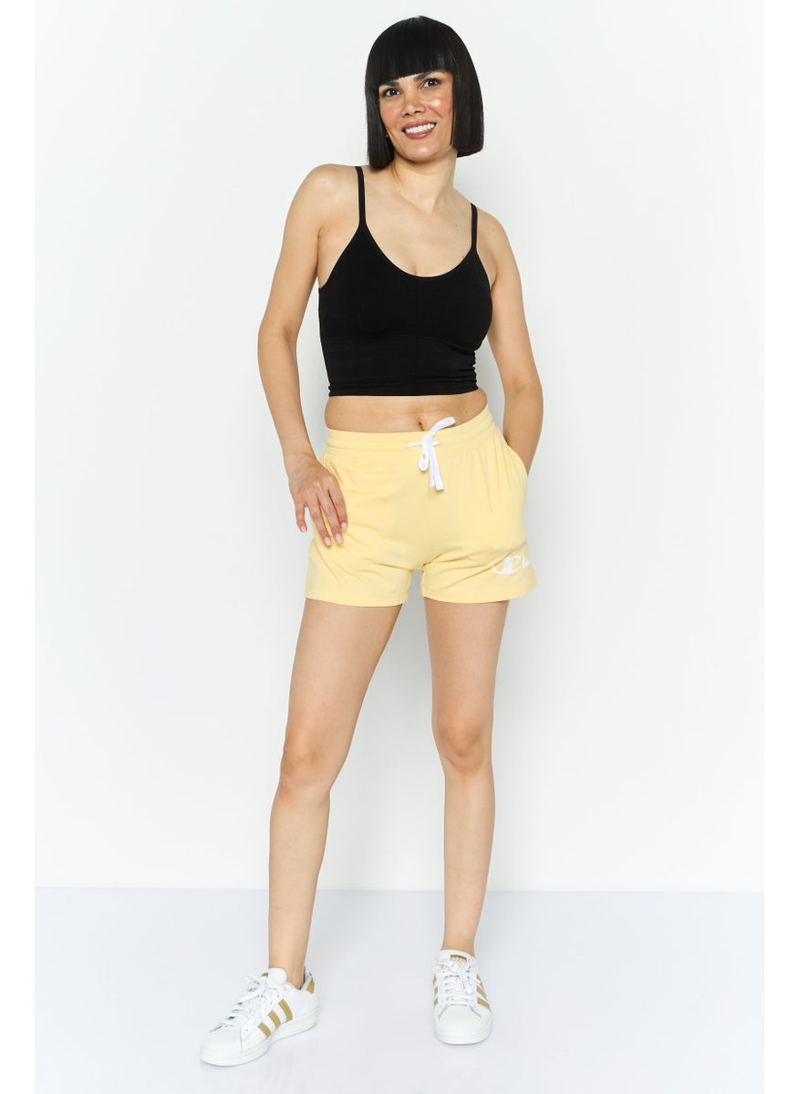 Champion Women Sportswear Fit Training Shorts, Yellow  - Image 2