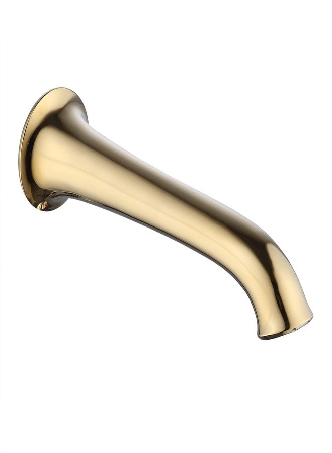Enga Bright Gold Tub Spout, 8inch Extra Long Bathtub Faucet Wall Mount Brass Non Diverter Tub Filler - Image 1