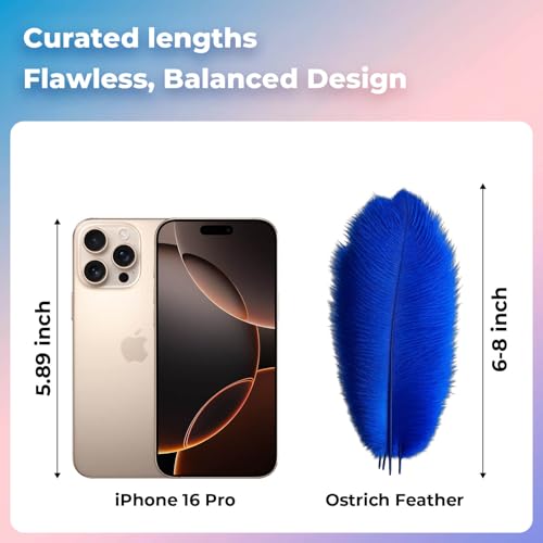 Piokio 20 pcs Blue Ostrich Feathers Plumes 6-8 inch(15-20 cm) Bulk for DIY Clothes, Feather Pens, Dream Catcher, Gatsby Decorations - Image 2