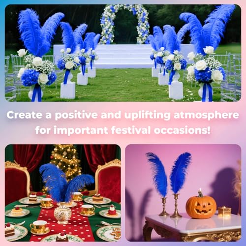Piokio 20 pcs Blue Ostrich Feathers Plumes 6-8 inch(15-20 cm) Bulk for DIY Clothes, Feather Pens, Dream Catcher, Gatsby Decorations - Image 5
