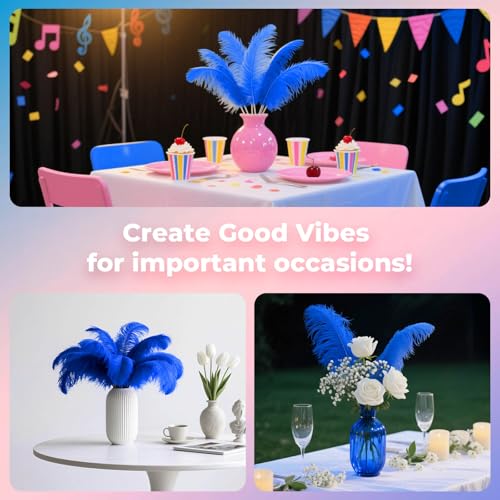 Piokio 20 pcs Blue Ostrich Feathers Plumes 6-8 inch(15-20 cm) Bulk for DIY Clothes, Feather Pens, Dream Catcher, Gatsby Decorations - Image 4