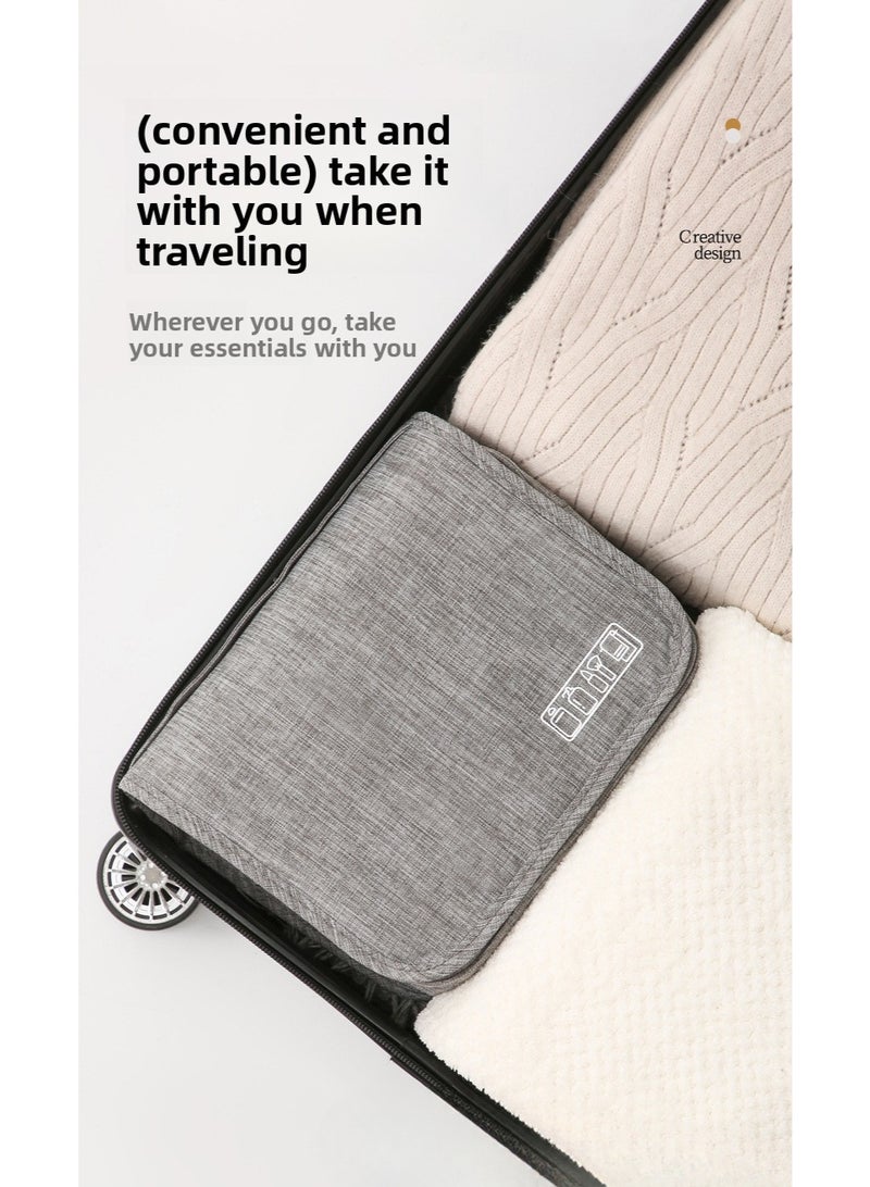 Large Hanging Travel Makeup & Toiletry Bag – Foldable with Dry/Wet Mesh Compartment - Image 2