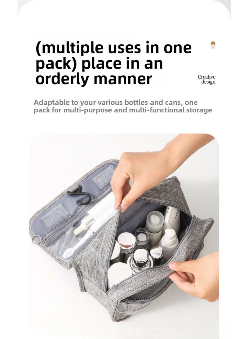 Large Hanging Travel Makeup & Toiletry Bag – Foldable with Dry/Wet Mesh Compartment - Image 3