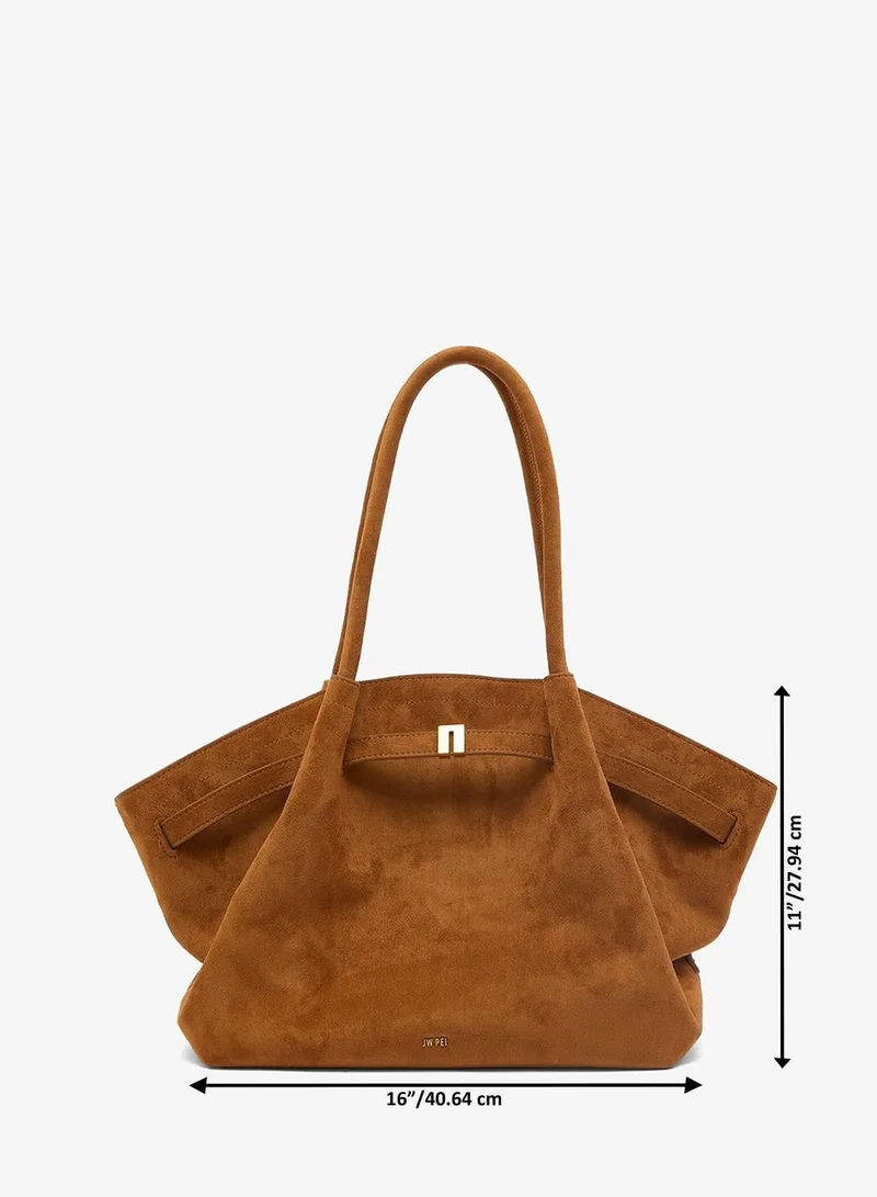 Jw Pei Caramel Brown Namshi Exclusive - Hana Medium Faux Suede Tote Bag for Women | Best Price UAE