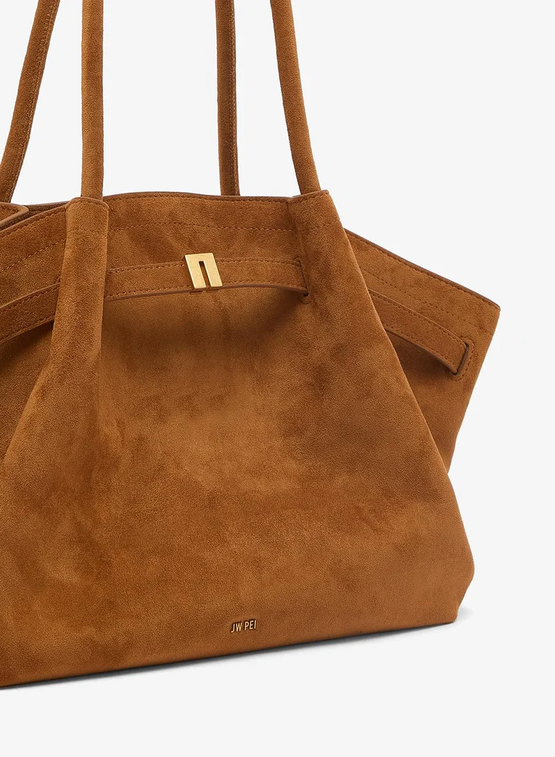 Jw Pei Caramel Brown Namshi Exclusive - Hana Medium Faux Suede Tote Bag for Women | Best Price UAE