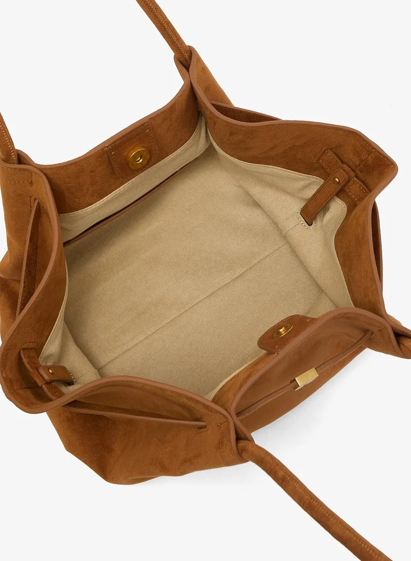 Jw Pei Caramel Brown Namshi Exclusive - Hana Medium Faux Suede Tote Bag for Women | Best Price UAE