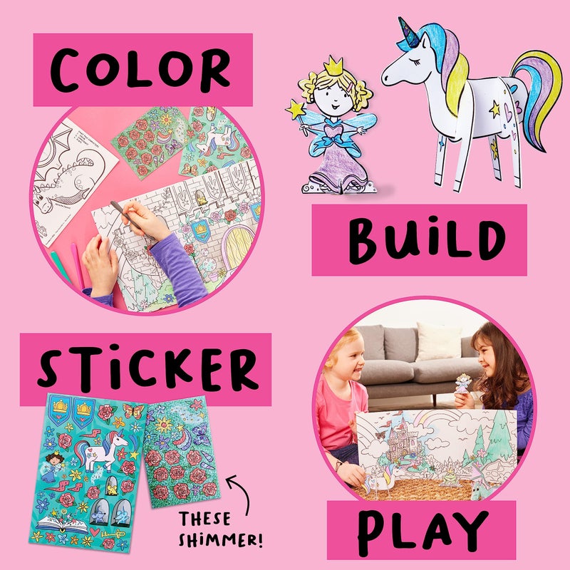 Creativity for Kids Wonder Worlds 3D Coloring Book: Fairy Tale - Unicorn and Princess Kids Coloring Art Set, Boys and Girls Gifts Ages 5-8+ - Image 4