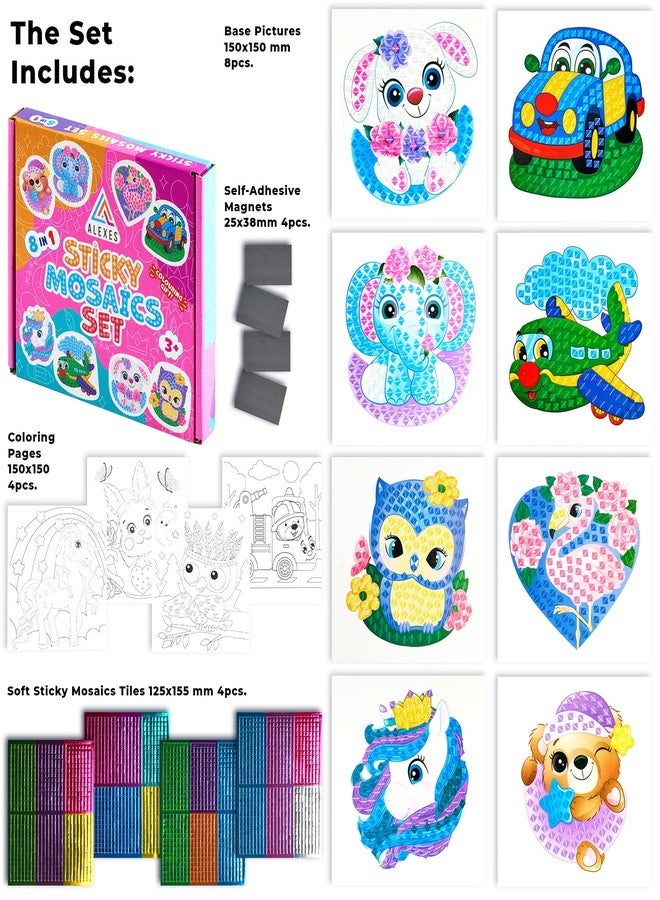 ALEXES Mosaic Sticker Art Kit for Kids - Sticky Number Poster - Stick Together Sticker Set 3 - Image 3