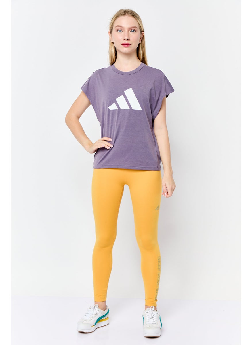 Adidas - Women Loose Fit Short Sleeve Training T-Shirt, Purple - Image 1
