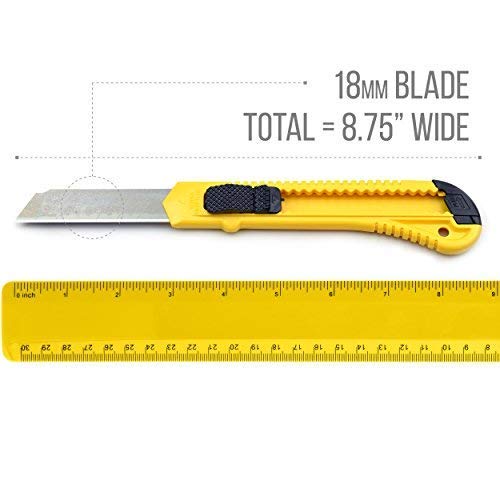 Tape King Utility Knife Set (12 Pack) | 18mm Wide Blade Box Cutter | Retractable Design, Compact And Versatile for Home, Crafts, Warehouse, Cartons, Cardboard, Office Supplies and Packaging - Image 3