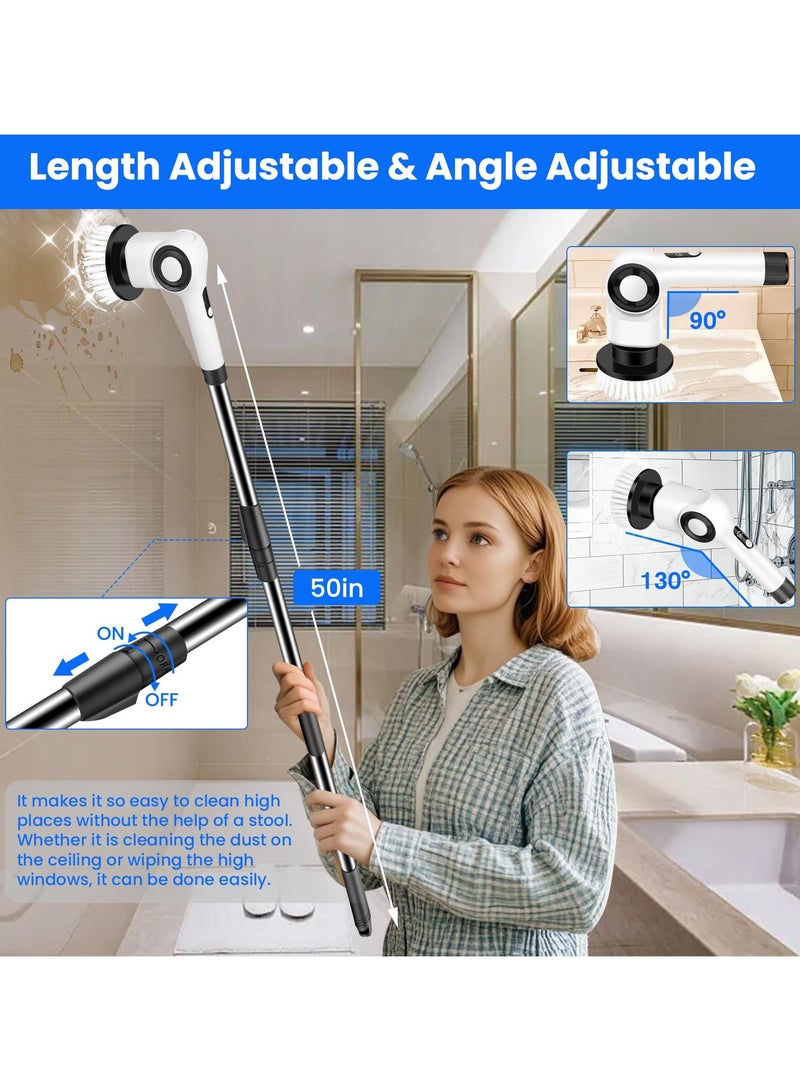 Jubilin Electric Spin Scrubber Rechargeable Cleaning Brush with 7 Replaceable Brush Heads, Cordless and Portable Power Scrubber, Electric Bathroom Scrubber for Cleaning Tile, Sink, Window, Floor, Tub, Car - Image 4