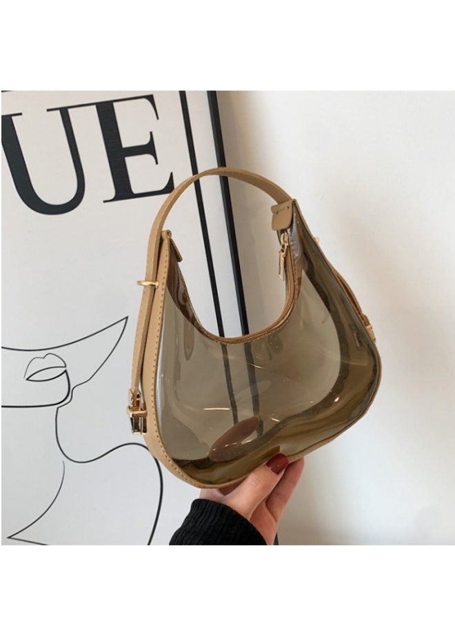 ILovhaprty Retro fashion transparent underarm bag crescent bag clear bag,women's shoulder handbags,small shoulder purses for women  - Image 4