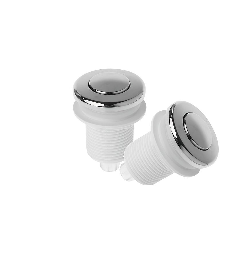 2Pcs On Off Push Air Button 32mm Silvery For Bathtub Waste Garbage Disposal Pneumatic - Image 2