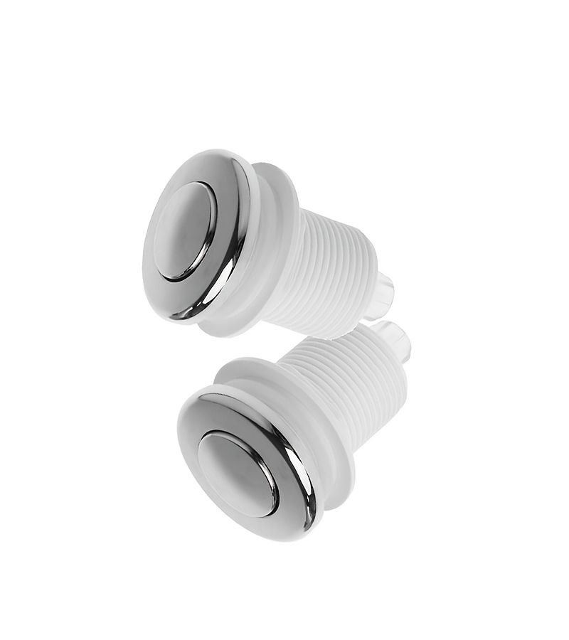 2Pcs On Off Push Air Button 32mm Silvery For Bathtub Waste Garbage Disposal Pneumatic - Image 4
