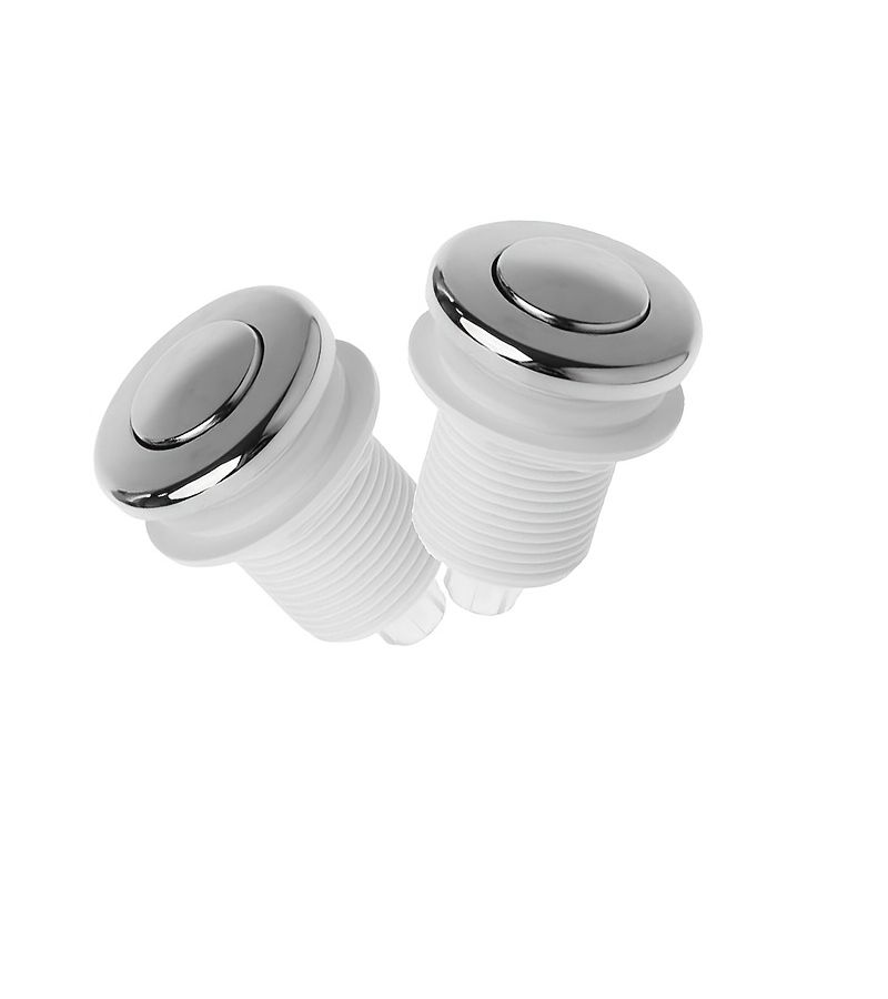 2Pcs On Off Push Air Button 32mm Silvery For Bathtub Waste Garbage Disposal Pneumatic - Image 3