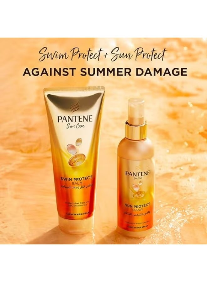Pantene Sun Care Sun Protect Leave-In Hair Spray & Swim Protect Hair Balm, 200ml + 180ml, Dual Pack, Protects Hair from UV Damage, Salt & Chlorine, Fresh Fragrance, Suitable for All Hair Types - Image 2
