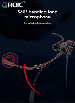 GROIC Black Gaming Earbuds with Mic，in-Ear Gaming Headphones Wired with Microphone Dual Audio Drivers Noise Cancelling Stereo Bass Compatible for PC/PS5/PS4/Xbox/Nintendo/Switch/Mobile 3.5mm Aux  - Image 4