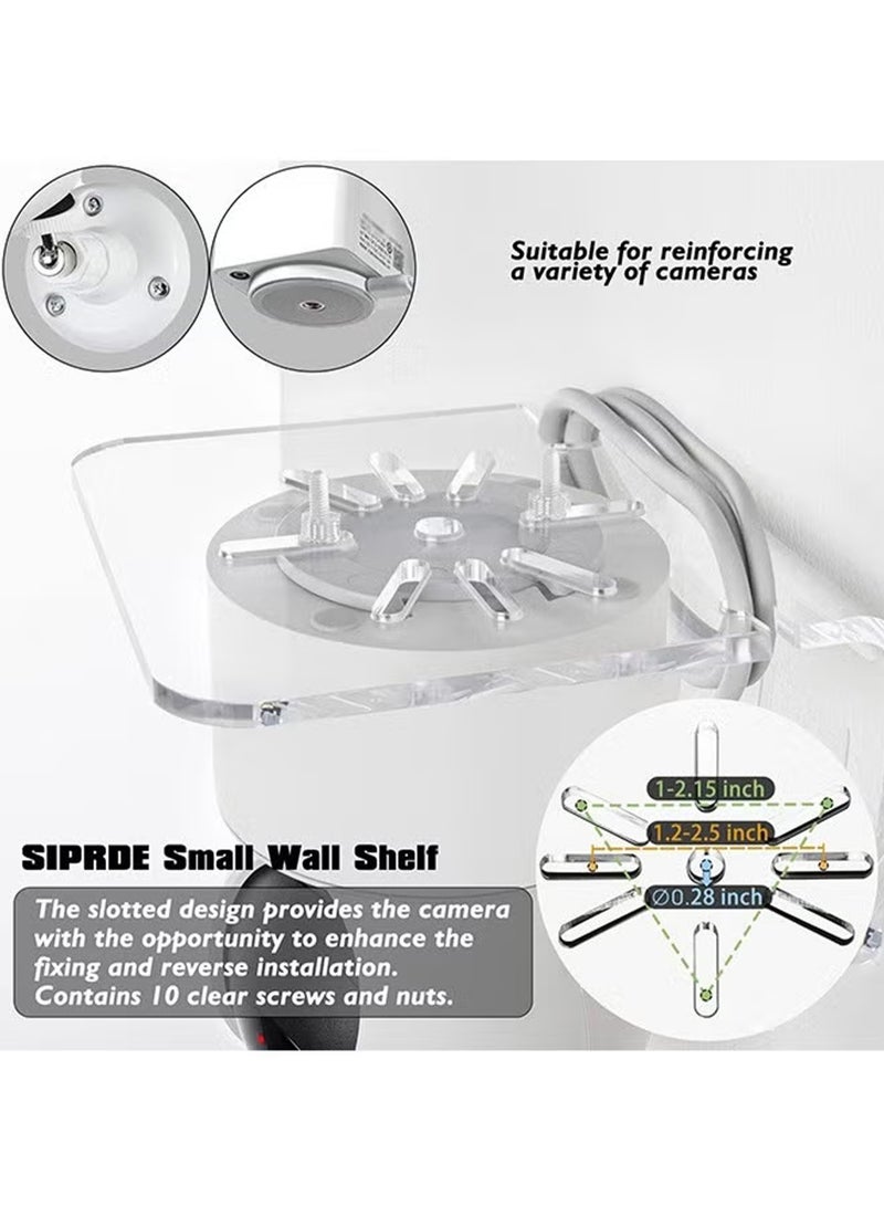 Hoasis Clear Acrylic Wall Shelf 3 Pack for Smart Security Cameras, Baby & Pet Monitors, Small Floating Shelf for Plants, Speaker, Dog Camera, with Cable Clips - Image 4