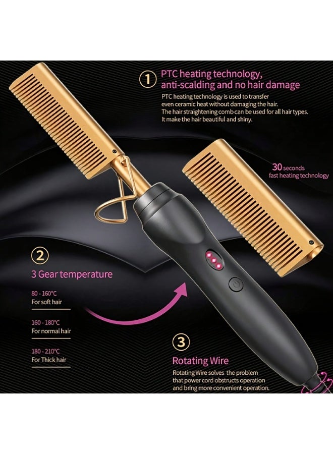 خاجول مشط فرد متعدد الوظائف، أداة تصفيف شعر محمولة لجميع أنواع الشعر - لا يحتاج إلى بطاريات، هدية مثالية للنساء - Image 3