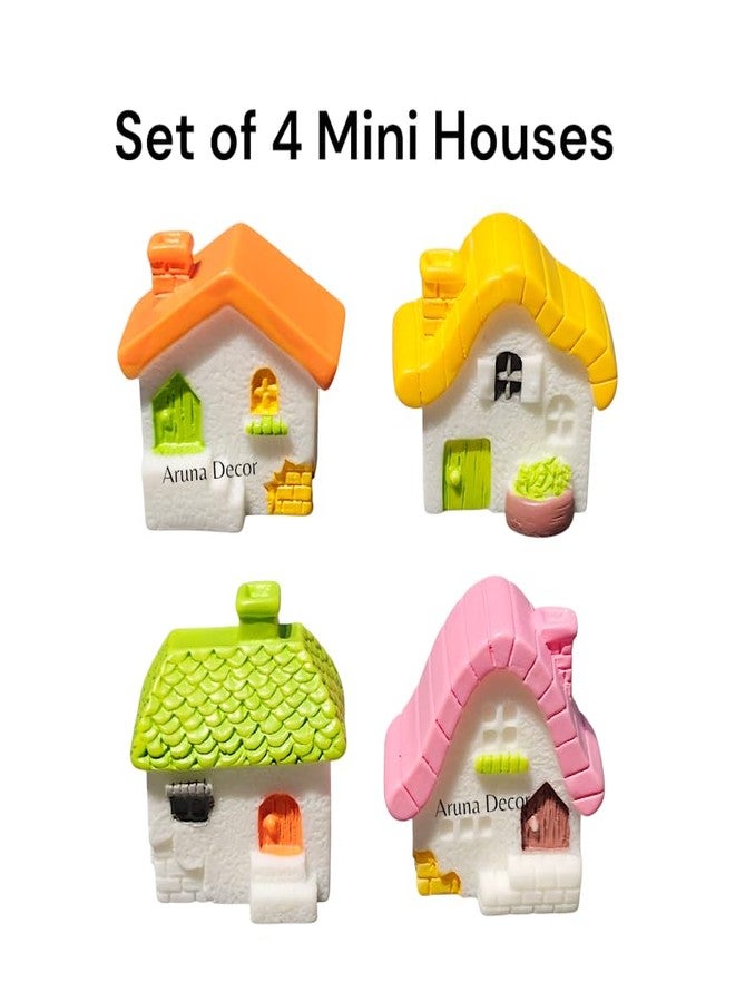 Aruna Decor Miniature House Set of 4 | Decorative Mini Homes for Gifting & Miniature Garden Decor | Fairy Garden Accessories for Home, Office, or DIY Projects, 3cm - Image 2