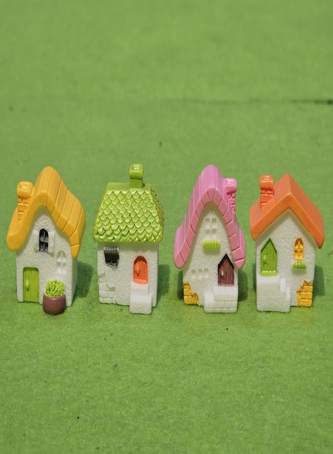 Aruna Decor Miniature House Set of 4 | Decorative Mini Homes for Gifting & Miniature Garden Decor | Fairy Garden Accessories for Home, Office, or DIY Projects, 3cm - Image 1