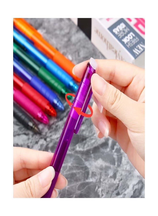 مجموعة أقلام جل قابلة للمسح، 8 ألوان زاهية، أقلام رولر بول retractable بقطر 0.7 مم مع طرف دقيق، مثالية للمدرسة والمكتب والمشاريع الإبداعية، هدية مثالية للطلاب والبالغين - Image 3
