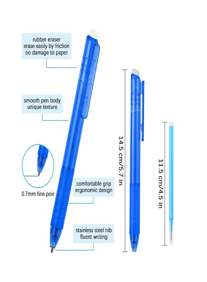 مجموعة أقلام جل قابلة للمسح، 8 ألوان زاهية، أقلام رولر بول retractable بقطر 0.7 مم مع طرف دقيق، مثالية للمدرسة والمكتب والمشاريع الإبداعية، هدية مثالية للطلاب والبالغين - Image 2