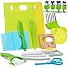 Olanrun Kids Safe Knife Set for Real Cooking 19Piece Toddler Knife Cooking Set Montessori Kitchen Tools Toys Ages 312 BPAFree DishwasherSafe Christmas Birthday Stocking Stuffer Gifts - Image 2