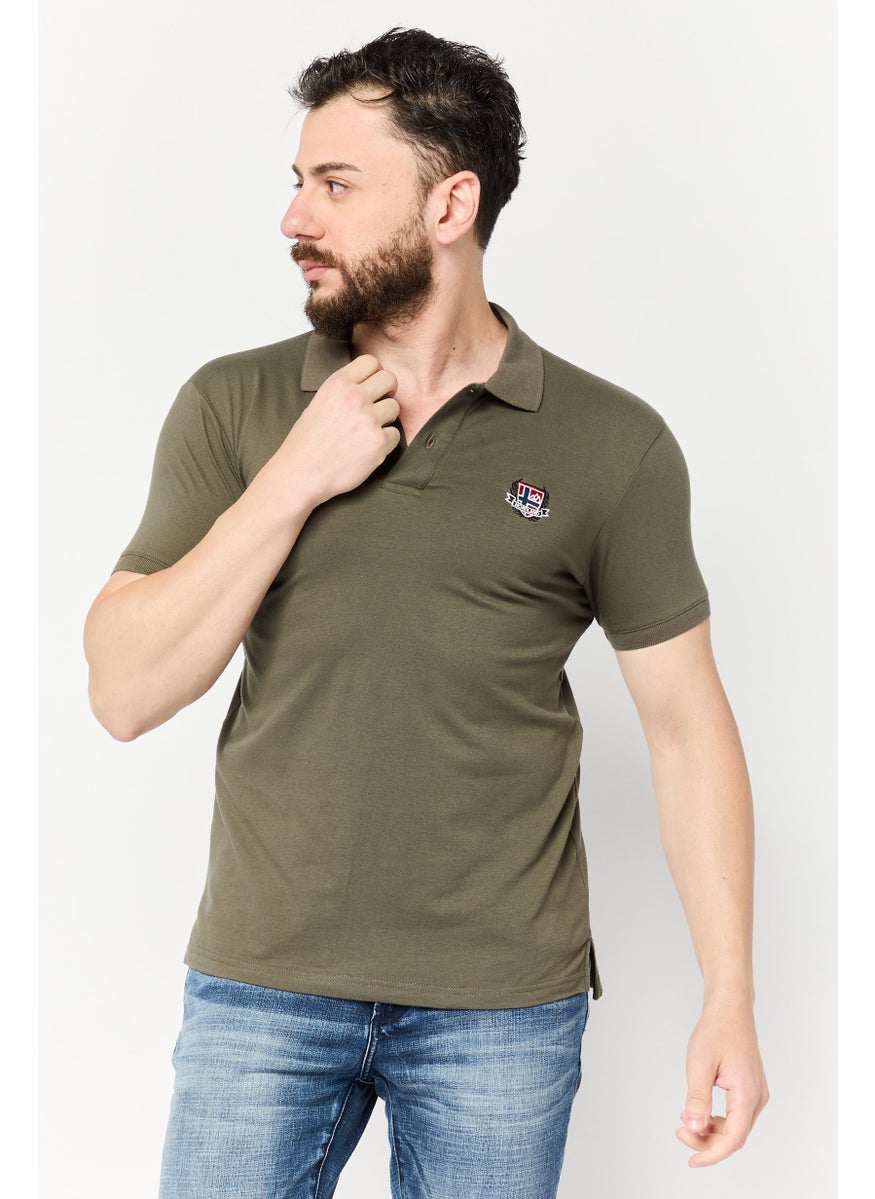 Nordland Men Regular Fit Embroidered Logo Short Sleeves Polo, Olive  - Image 1
