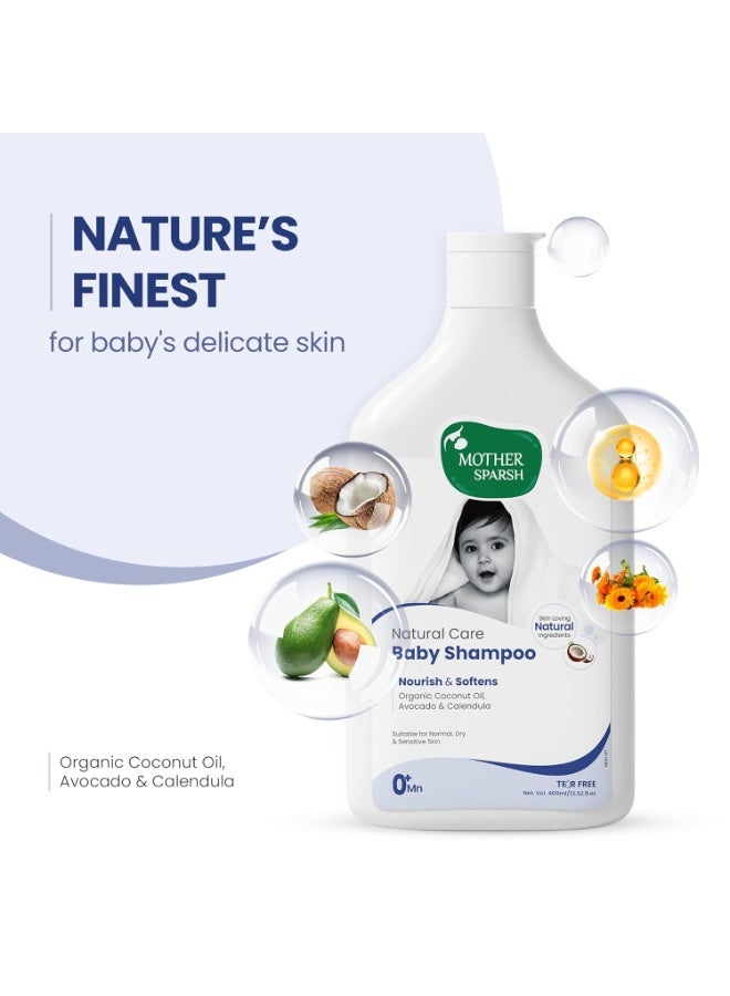 موذر سبارش شامبو بيبي Mother Sparsh للعناية الطبيعية - 200 مل | شامبو خالٍ من الدموع للأطفال مع زيت جوز الهند العضوي، الكاليندولا والأفوكادو | مناسب لبشرة حديثي الولادة الحساسة - Image 5
