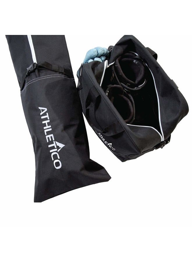 Athletico Two-Piece Ski and Boot Bag Combo | Store & Transport Skis Up to 200 CM and Boots Up To Size 13 | Includes 1 Ski Bag & 1 Ski Boot Bag (Black) - Image 4