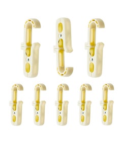 Excefore Large Laundry Hooks with Rotating Clips, 8 Pcs Plastic Large Laundry Hooks, Curtain Hooks with Clips, Portable Clothes Sock Pins, Hanger Closet Organizer Clamps for Home Kitchen Travel Outdoor  - Image 1
