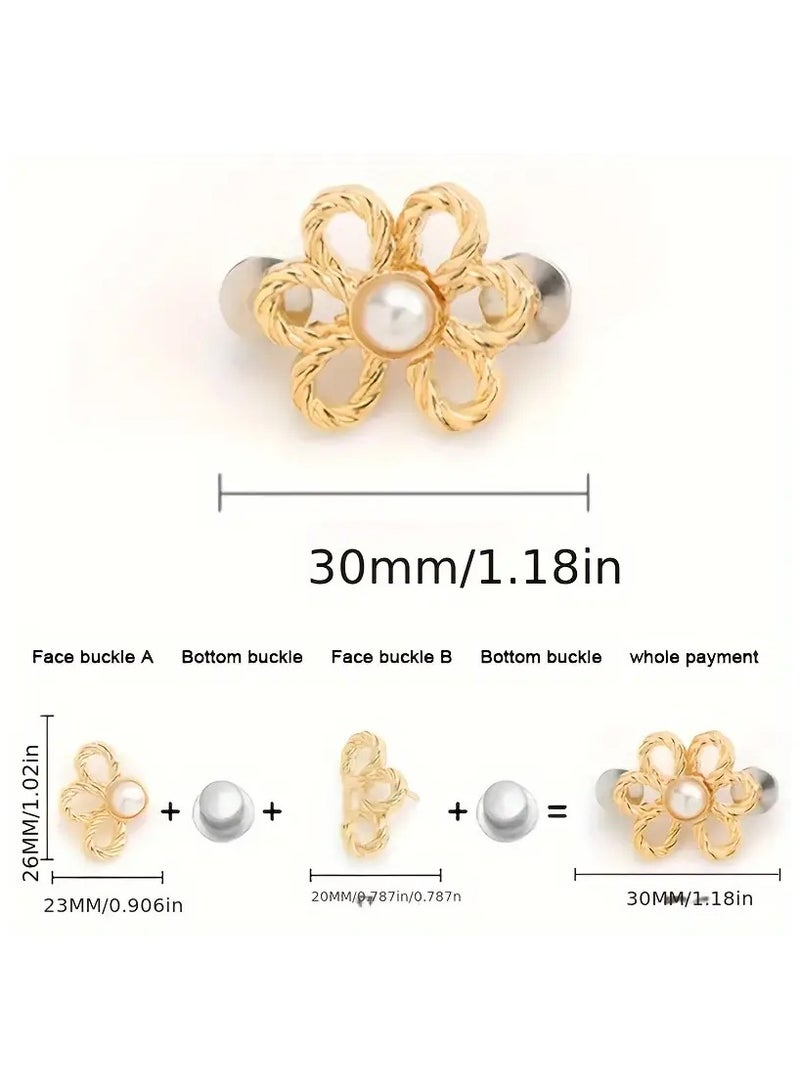 جلوسكي 4 قطع على شكل حفلات الخصر القابلة للتعديل, لا خياطة الخصر القابلة للفصل Cinch المقاطع, مثالية تناسب الخصر الملحقات, لطيف وحلو الأسلوب, مسطحة الخلف أزرار الزهور - Image 2