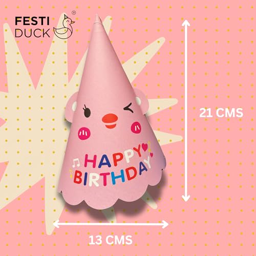 Festi Duck Kawaii Theme Caps Pack of 10 – Durable, comfortable, and eye-catching party hats with adjustable fit, perfect for birthdays, costume parties, and fun events. - Image 2