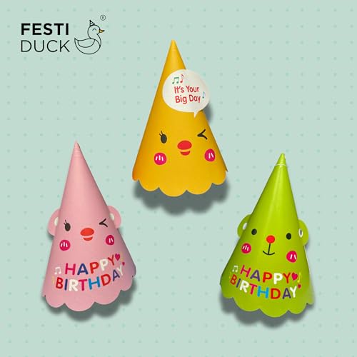 Festi Duck Kawaii Theme Caps Pack of 10 – Durable, comfortable, and eye-catching party hats with adjustable fit, perfect for birthdays, costume parties, and fun events. - Image 4