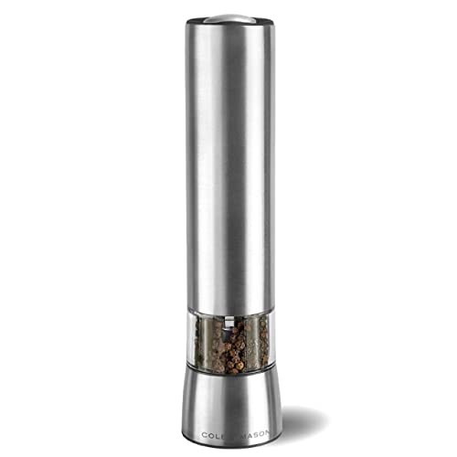 Cole & Mason Hampstead Electronic Pepper Mill - Electric Pepper Grinder Set - Adjustable Electric Spice Grinder - Hand Wash - Stainless Steel - Image 1