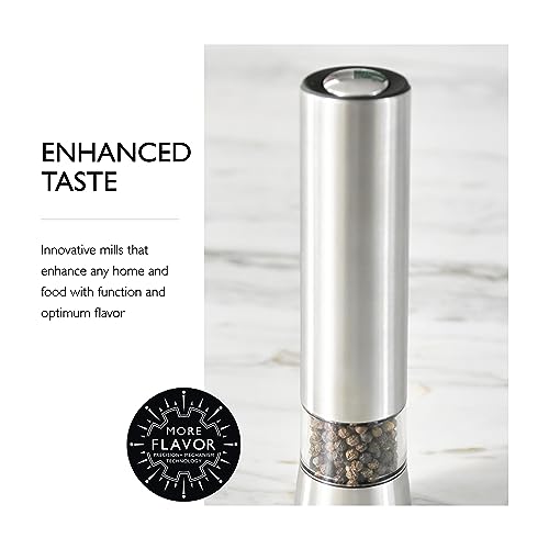 Cole & Mason Hampstead Electronic Pepper Mill - Electric Pepper Grinder Set - Adjustable Electric Spice Grinder - Hand Wash - Stainless Steel - Image 4
