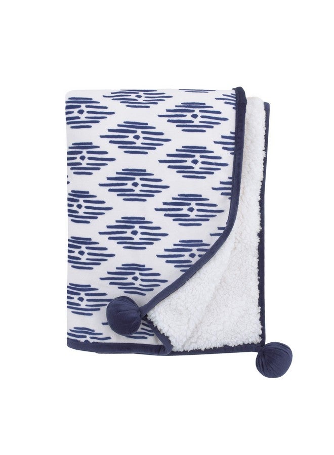 NoJo Indigo Hues Blue and White Elephant 4 Piece Nursery Crib Bedding Set - Comforter, 100% Cotton Fitted Crib Sheet, Dust Ruffle, Super Soft Baby Blanket - Image 5