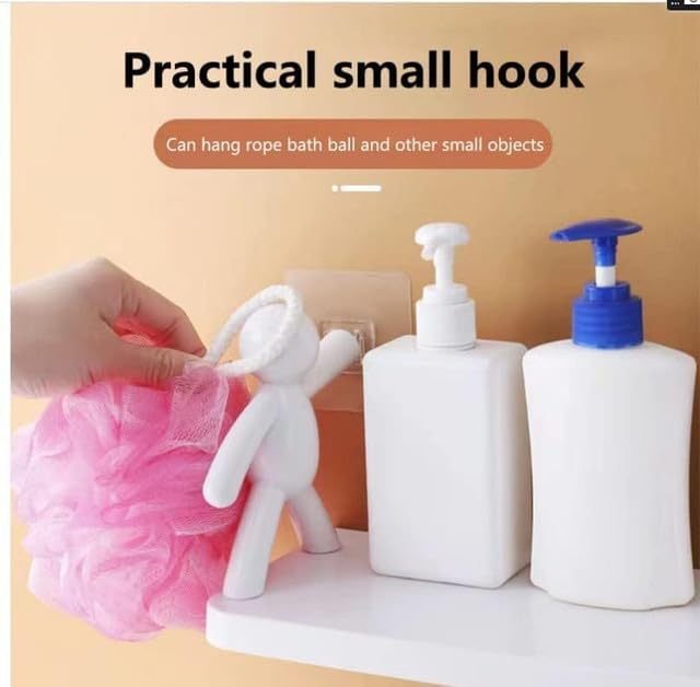 Shelf Wall Holder Bathroom Rack Wall Mount Bathroom Stand SELF Adhesive Storage Stand Holder Cartoon Stand Wall Mount Kitchen Stand with Strong Magic Sticker  - Image 4