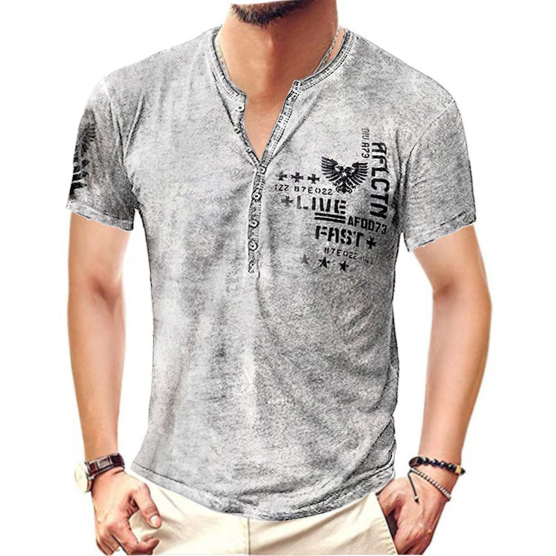 Cross-Border Men's Fashion 2022 Summer Men's Short-Sleeve 3D Printed T-Shirt, Youth Fashion Round Neck T-Shirt with Trendy Print - Image 1