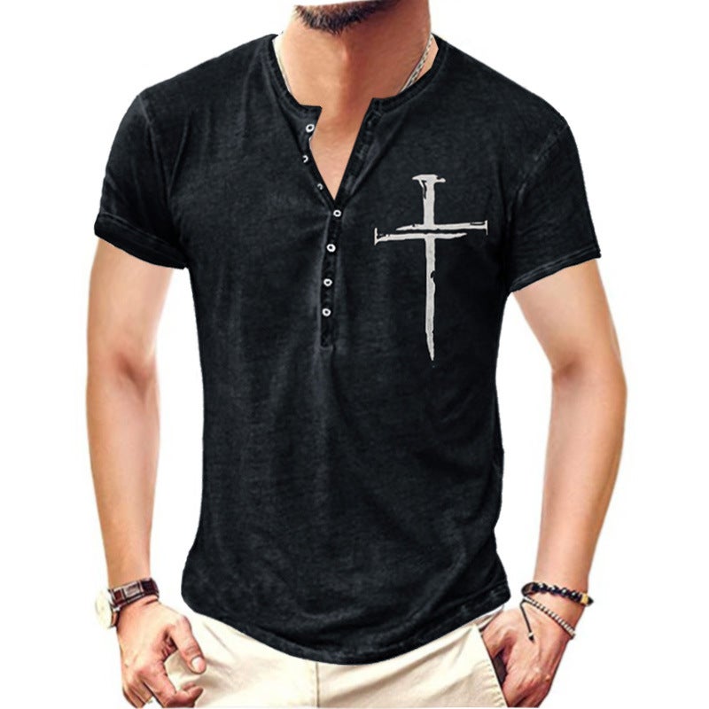 Cross-Border Men's Fashion 2022 Summer Men's Short-Sleeve 3D Printed T-Shirt, Youth Fashion Round Neck T-Shirt with Trendy Print - Image 2