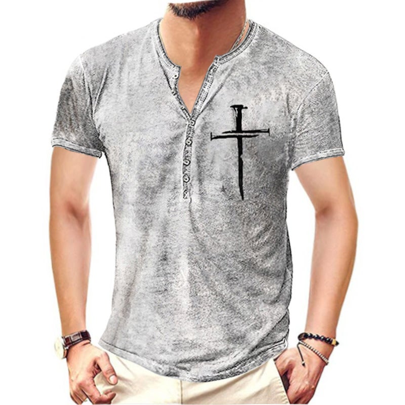 Cross-Border Men's Fashion 2022 Summer Men's Short-Sleeve 3D Printed T-Shirt, Youth Fashion Round Neck T-Shirt with Trendy Print - Image 4