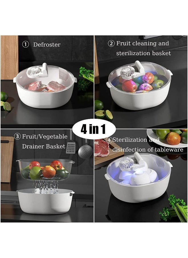 Generic 4 In 1 Food Thawing Defrosting Tray Meat Thaw Tray for Meat Kitchen 360° Thawing Board Electricity Atomized Defroster Thawing Tray for Meat Fish Veggies Chicken Steak  - Image 3
