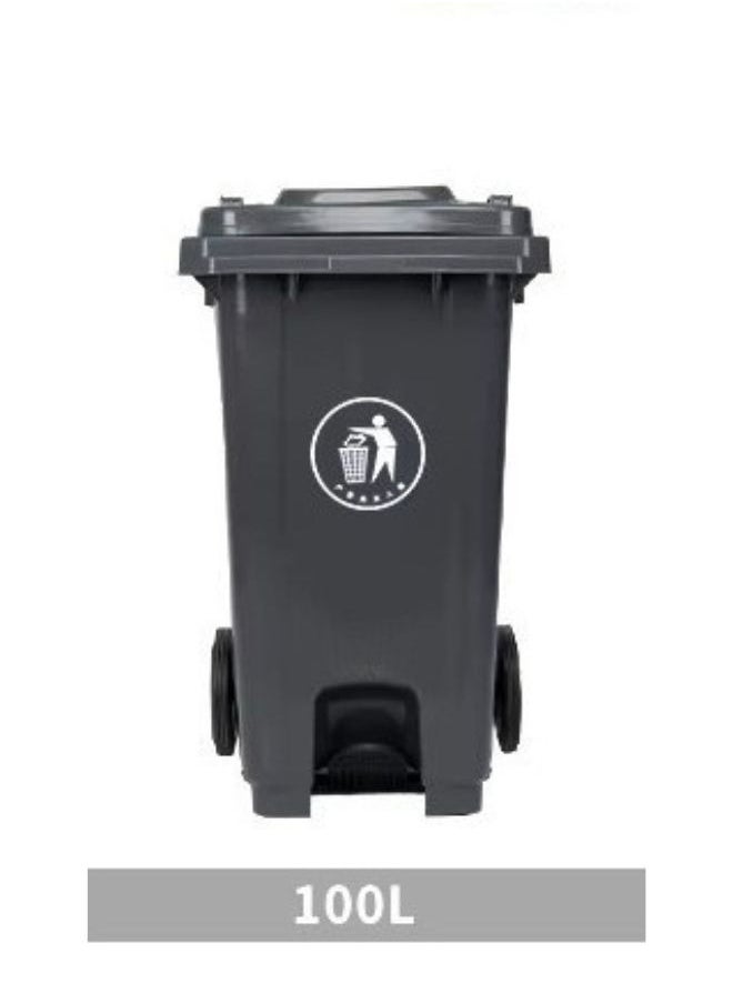 Majal Al Arabia - Pedal Bin ( 100 liters ) Grey with Tires - Image 1