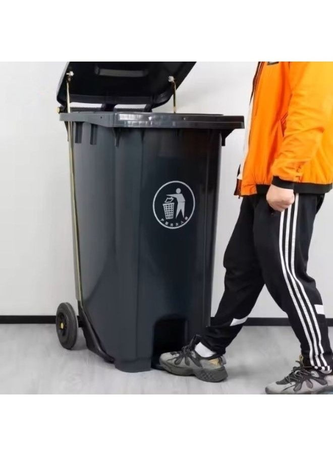 Majal Al Arabia - Pedal Bin ( 100 liters ) Grey with Tires - Image 1