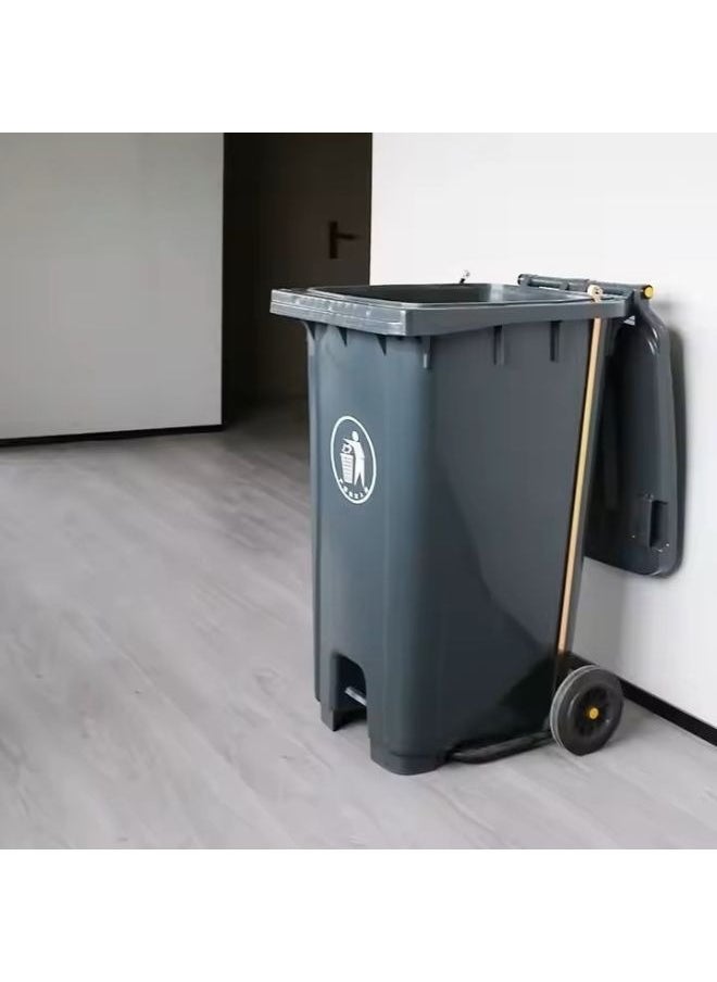 Majal Al Arabia - Pedal Bin ( 100 liters ) Grey with Tires - Image 1