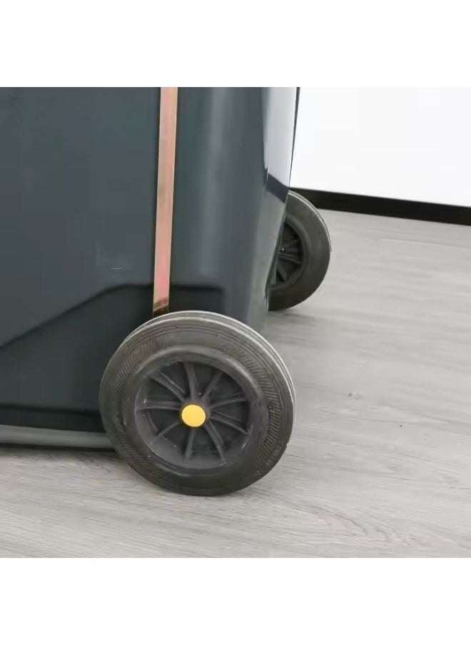 Majal Al Arabia - Pedal Bin ( 100 liters ) Grey with Tires - Image 1